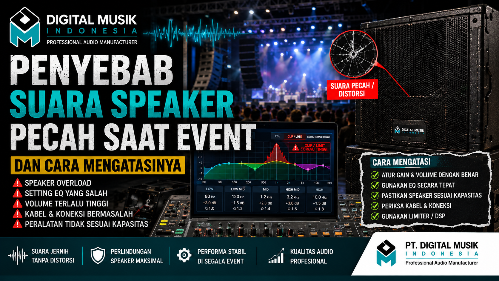 Penyebab Suara Speaker Pecah Saat Event dan Cara Mengatasinya