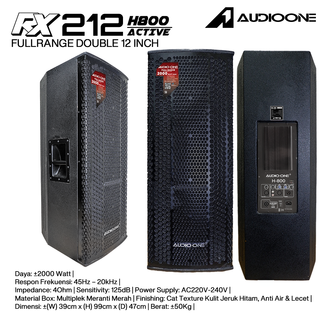 Audio One Speaker Double RX 2x12" Aktif 2000W H-800 RX 212A