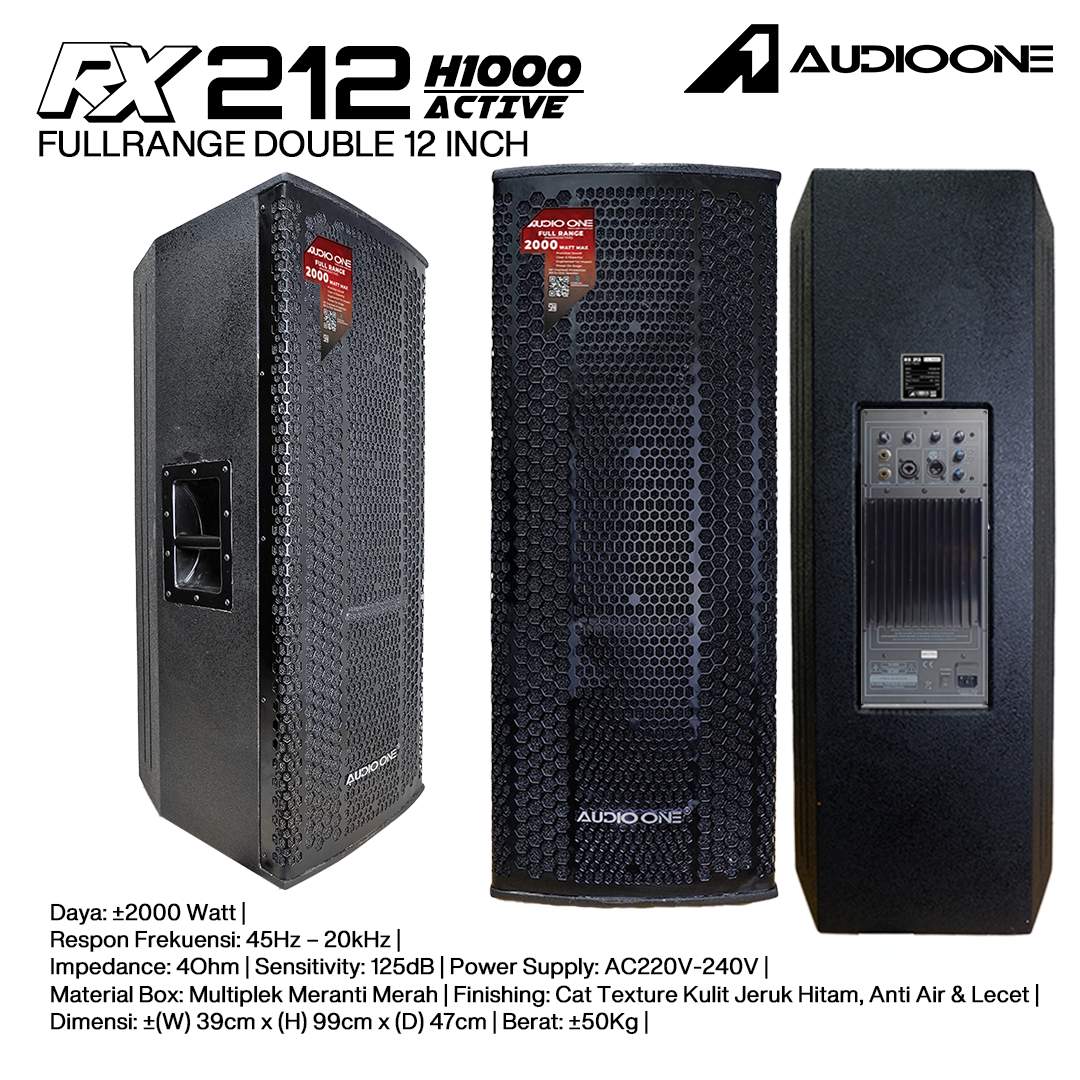 Audio One Speaker Double RX 2x12" Aktif 2000W H-1000 RX 212A