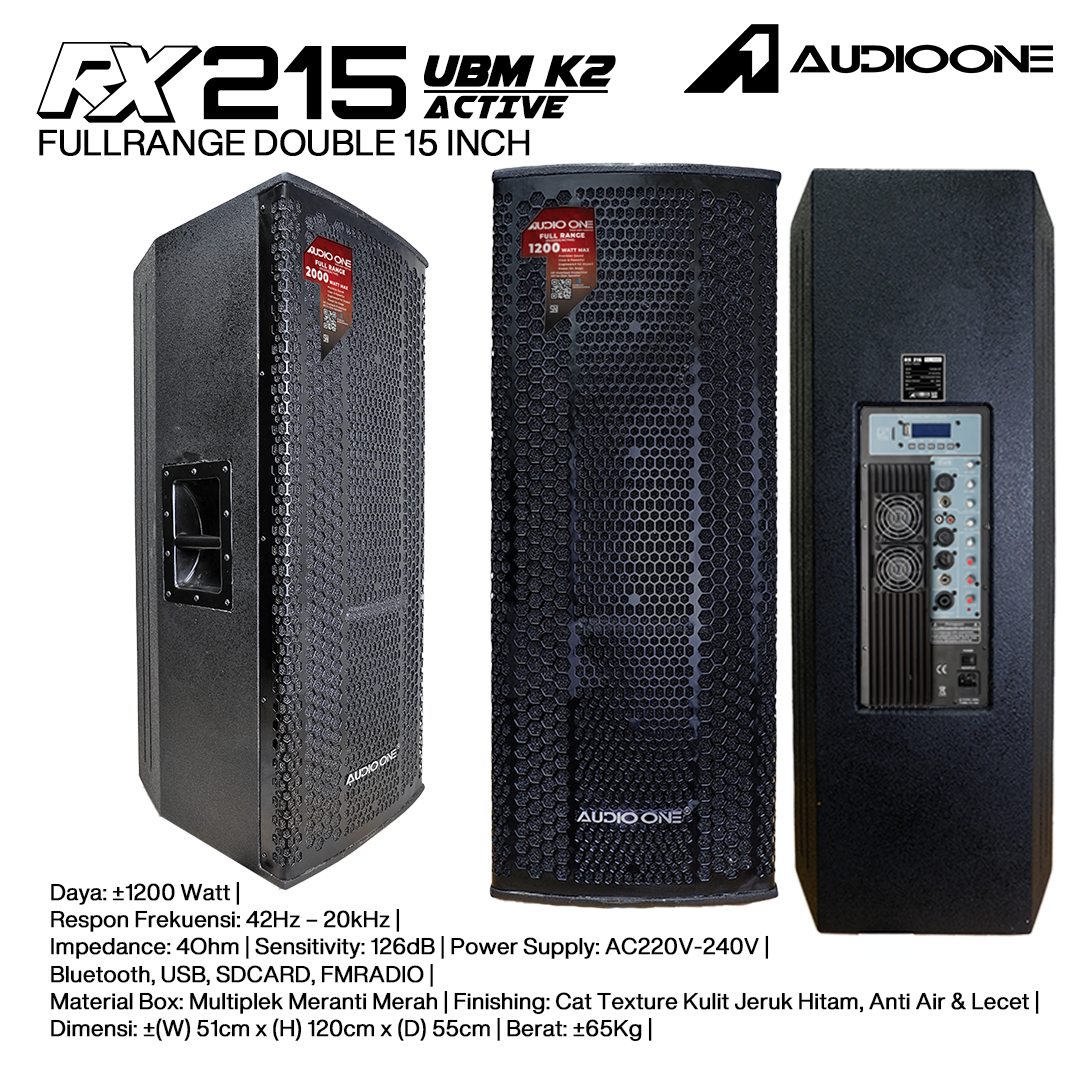 Audio One Speaker Double RX 2x15" Aktif 1200W UBM-K2 RX 215A