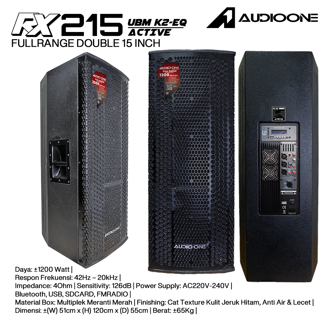 Audio One Speaker Double RX 2x15" Aktif 1200W K2-EQ RX 215A