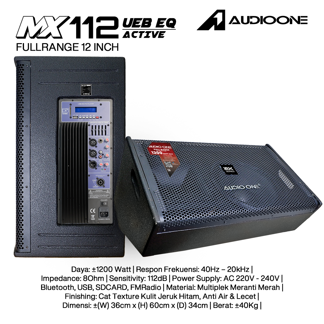 Audio One Speaker Monitor MX 12Inch Aktif 1200W UEB-EQ MX 112A