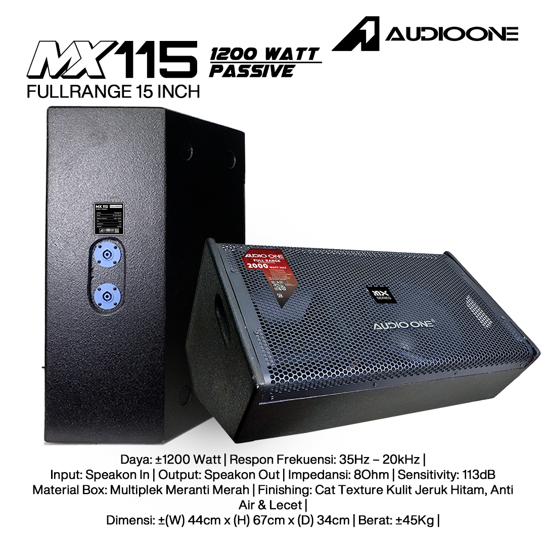 Audio One Speaker Monitor MX 15Inch Pasif 1200W MX 115P
