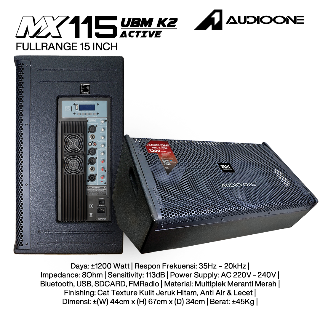 Audio One Speaker Monitor MX 15Inch Aktif 1200W UBM-K2 MX 115A